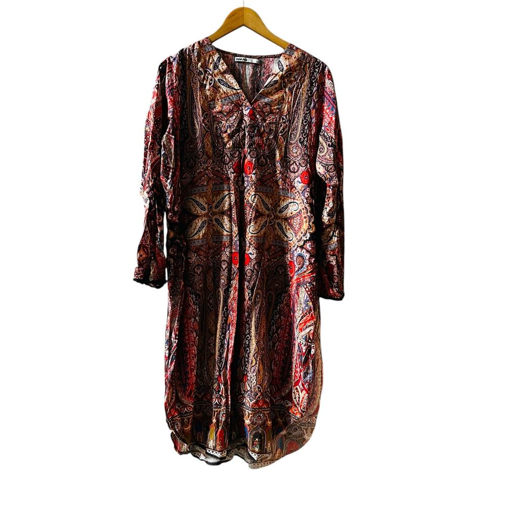 Khaadi Multicolor Printed Three Quarter Sleeve Tunic Top Size 14